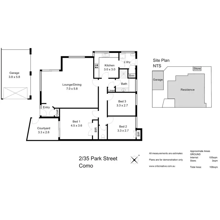 Floorplan of Homely villa listing, 2/35 Park Street, Como WA 6152