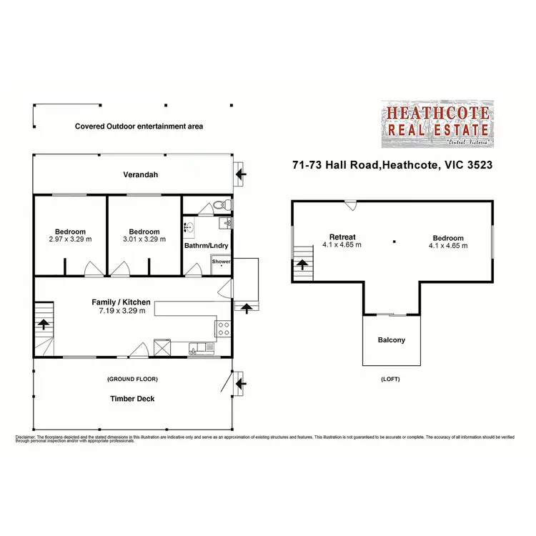 Floorplan of Homely rural property listing, 71 - 73 Hall Road, Heathcote VIC 3523