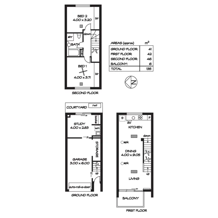 Floorplan of Homely townhouse listing, 5/14 Myers Lane, Adelaide SA 5000
