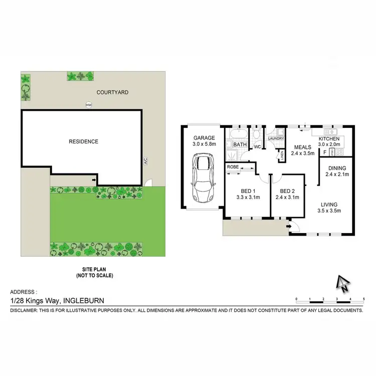 Floorplan of Homely villa listing, 1/28 Kings Road, Ingleburn NSW 2565