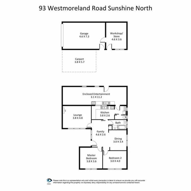 Floorplan of Homely house listing, 93 Westmoreland Road, Sunshine North VIC 3020