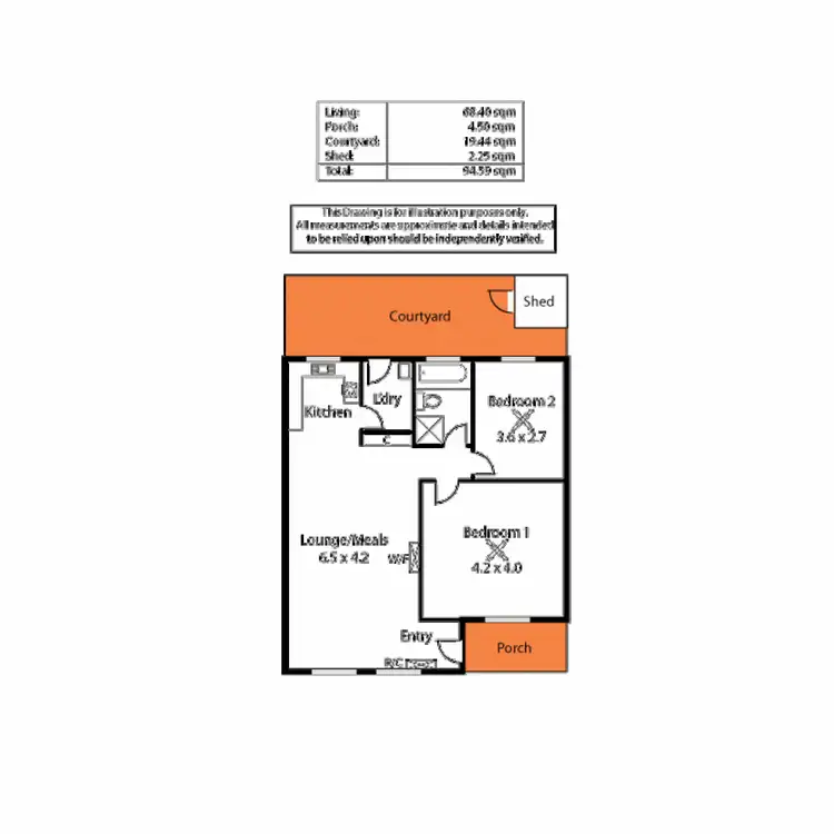 Floorplan of Homely unit listing, 5/6B Rockville Avenue, Daw Park SA 5041