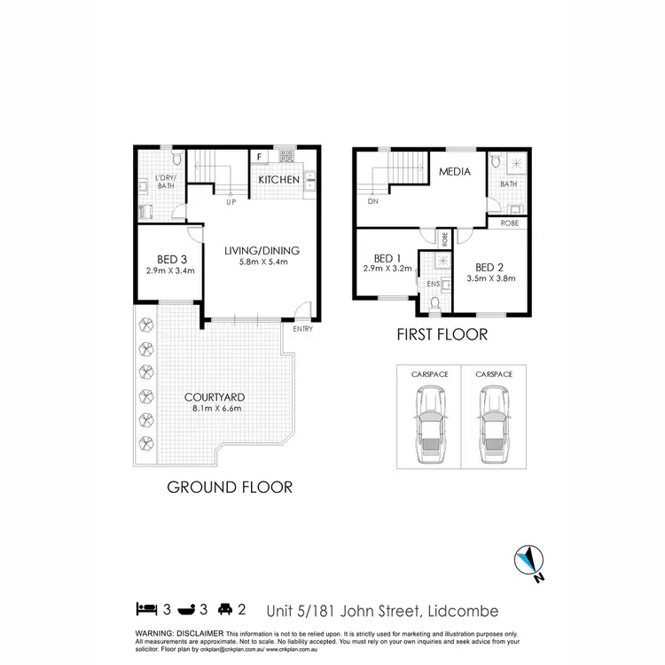 Floorplan of Homely townhouse listing, 5/181 John Street, Lidcombe NSW 2141
