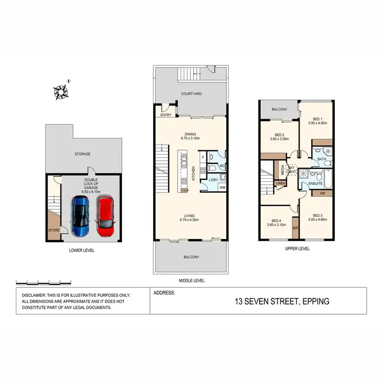Floorplan of Homely townhouse listing, 13 Seven Street, Epping NSW 2121