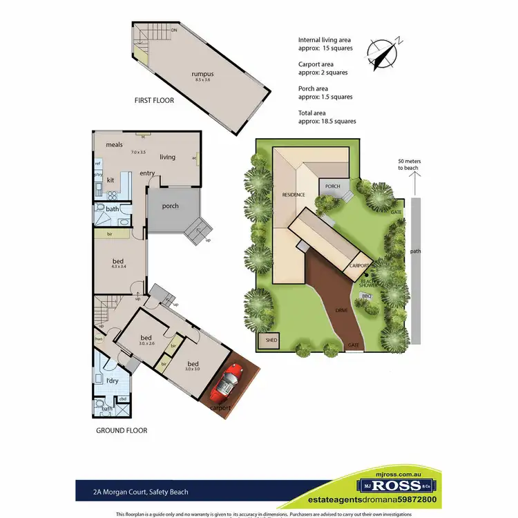 Floorplan of Homely house listing, 2A Morgan Court, Safety Beach VIC 3936