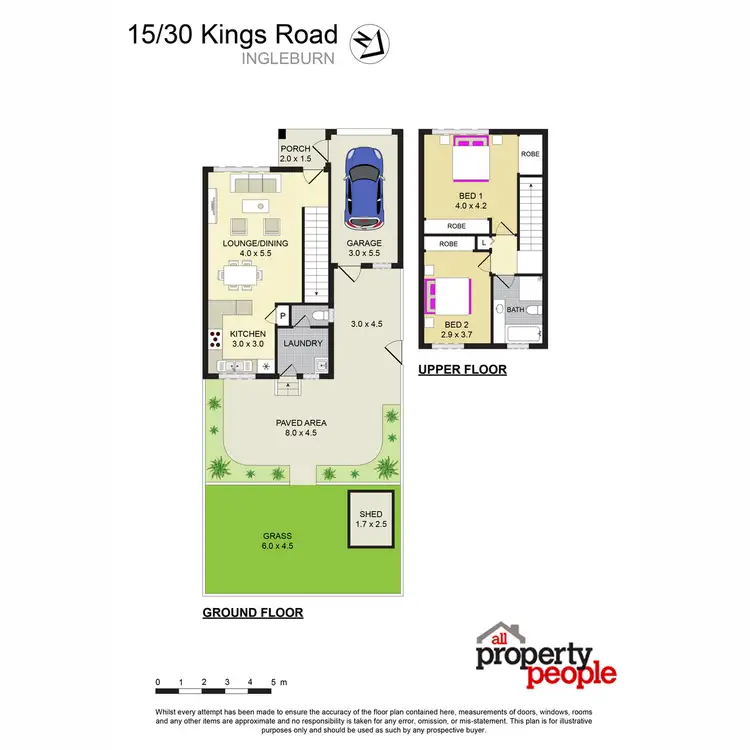 Floorplan of Homely townhouse listing, 15/30 Kings Road, Ingleburn NSW 2565
