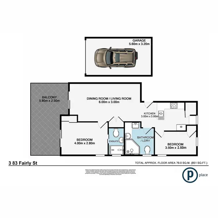 Floorplan of Homely unit listing, 3/83 Fairley Street, Indooroopilly QLD 4068