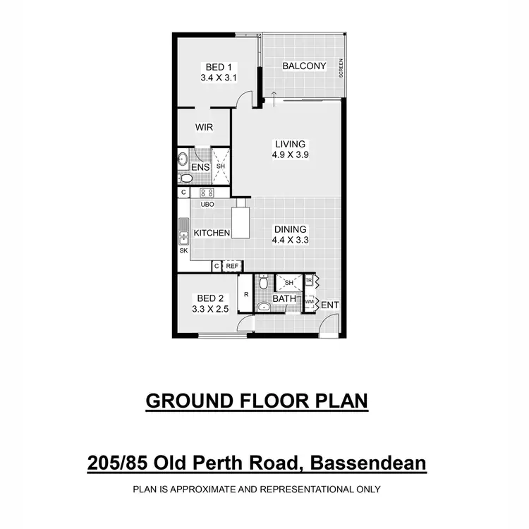 Floorplan of Homely house listing, 205/85 Old Perth Road, Bassendean WA 6054