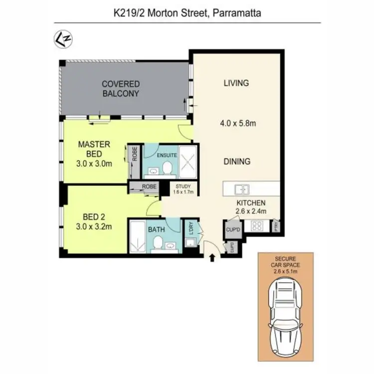 Floorplan of Homely apartment listing, K219/2 Morton Street, Parramatta NSW 2150