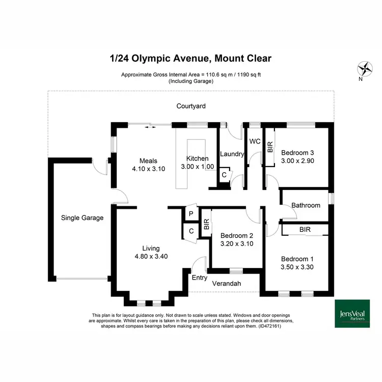 Floorplan of Homely apartment listing, 1/24 Olympic Avenue, Mount Clear VIC 3350