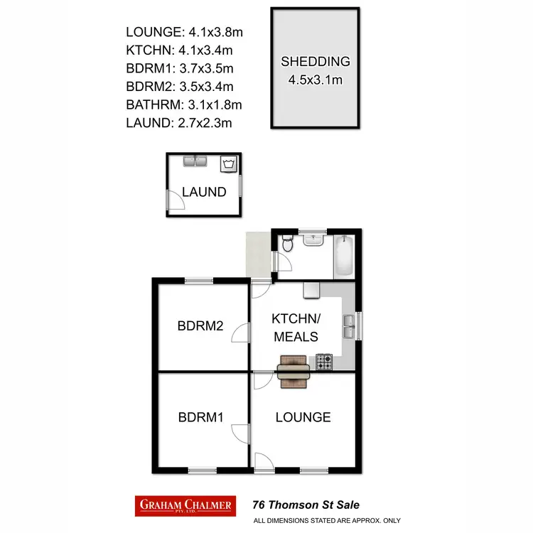 Floorplan of Homely house listing, 76 Thomson Street, Sale VIC 3850
