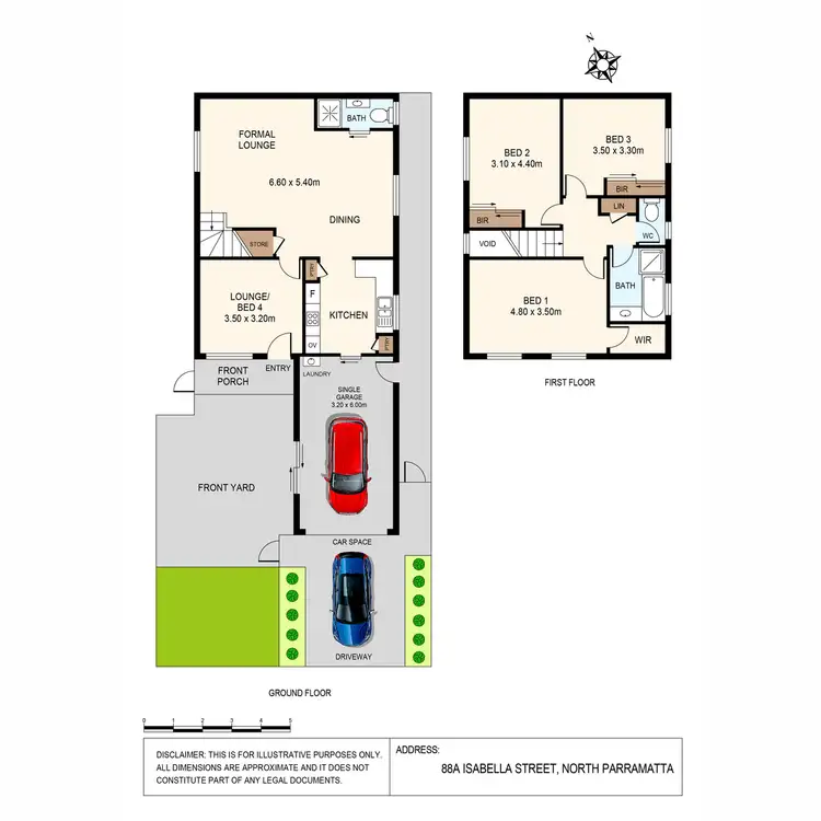 Floorplan of Homely semi-detached listing, 88A Isabella Street, North Parramatta NSW 2151