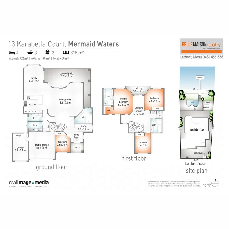 Floorplan of Homely house listing, 13 Karabella Court, Mermaid Waters QLD 4218