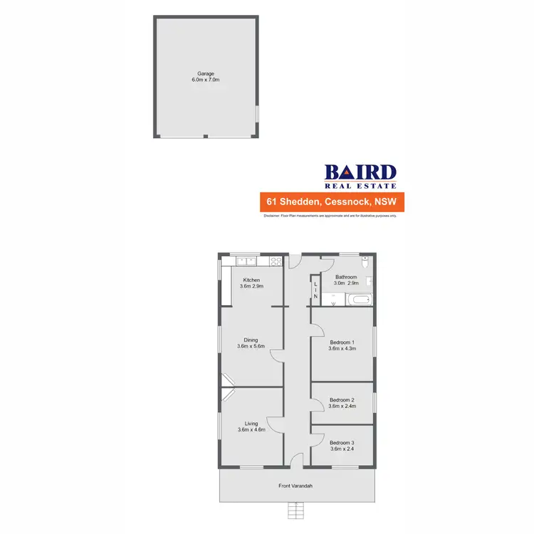 Floorplan of Homely house listing, 61 Shedden Street, Cessnock NSW 2325