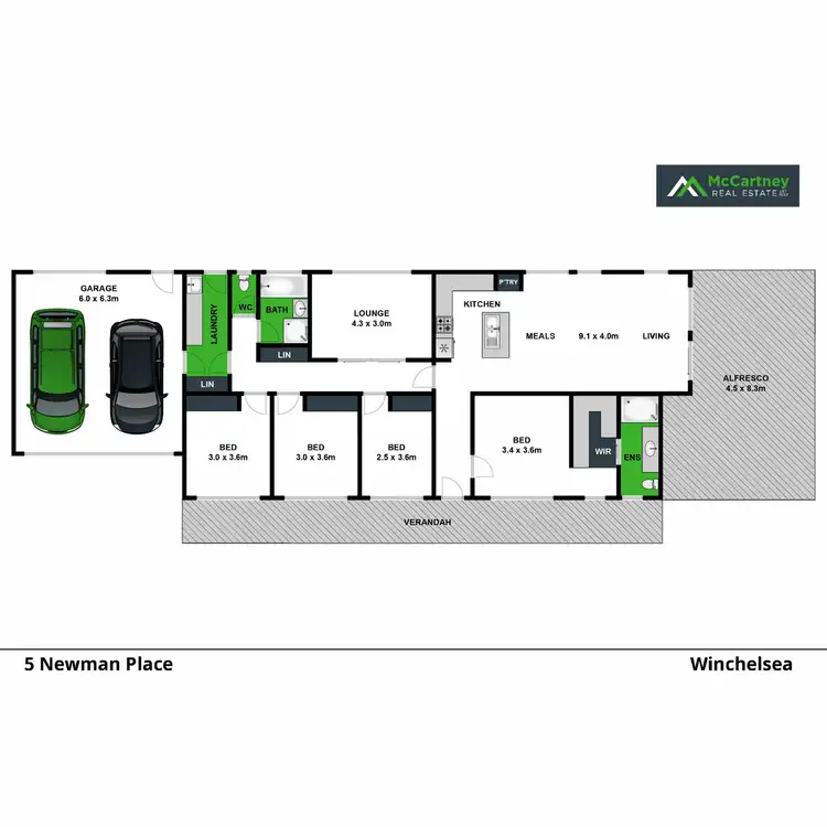 Floorplan of Homely house listing, 5 Newman Place, Winchelsea VIC 3241