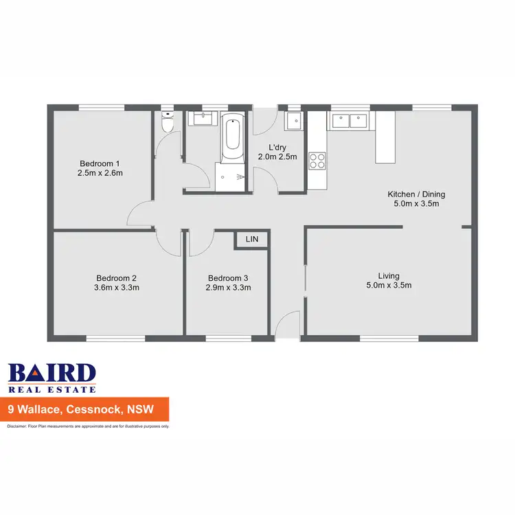 Floorplan of Homely house listing, 9 Wallace Place, Cessnock NSW 2325