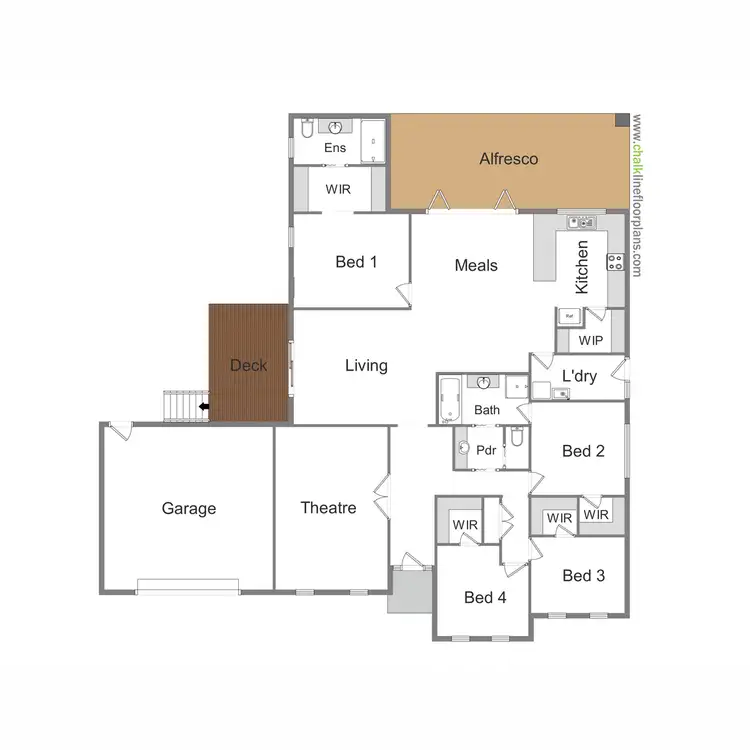 Floorplan of Homely house listing, 1 Oaksford Drive, Mansfield VIC 3722