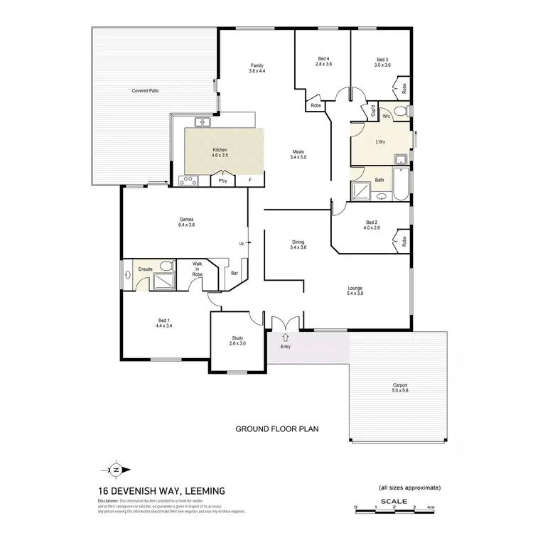 Floorplan of Homely house listing, 16 Devenish Way, Leeming WA 6149