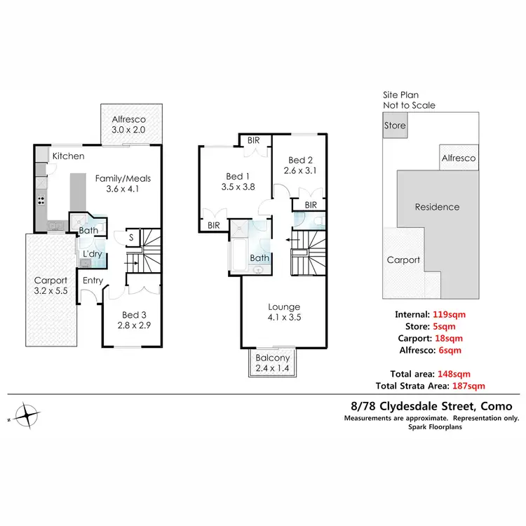 Floorplan of Homely house listing, 8/78 Clydesdale Street, Como WA 6152