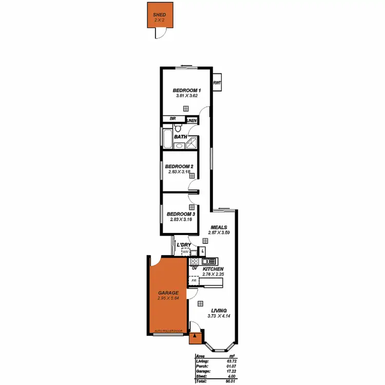Floorplan of Homely semi-detached listing, 12B Harcourt Terrace, Salisbury North SA 5108