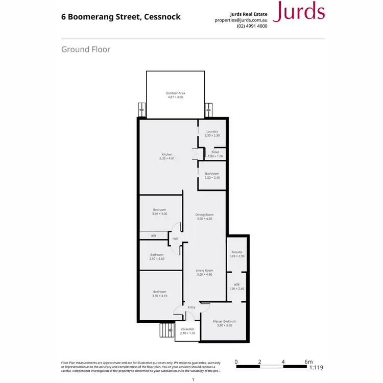 Floorplan of Homely house listing, 6 Boomerang Street, Cessnock NSW 2325