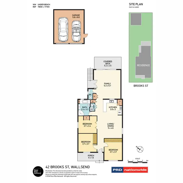 Floorplan of Homely house listing, 42 Brooks Street, Wallsend NSW 2287