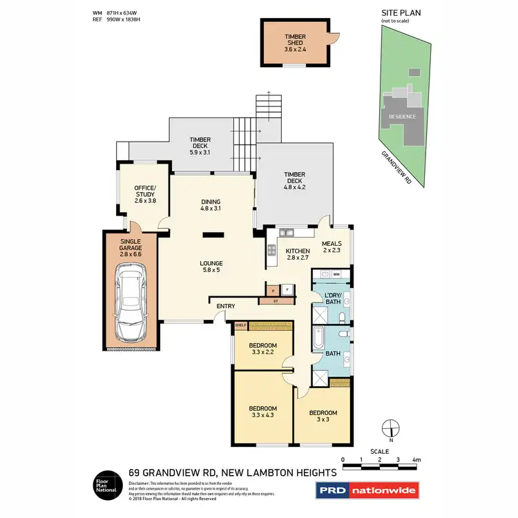 Floorplan of Homely house listing, 69 Grandview Road, New Lambton Heights NSW 2305
