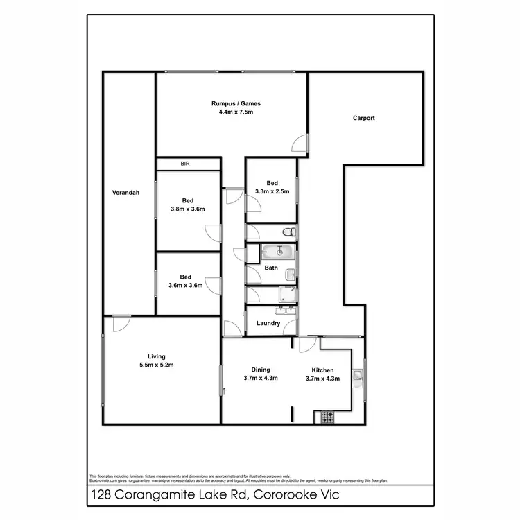 Floorplan of Homely rural property listing, 128 Corangamite Lake Road, Colac West VIC 3250