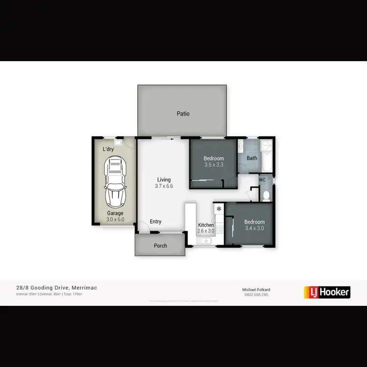 Floorplan of Homely villa listing, 28/8 Gooding Drive, Merrimac QLD 4226