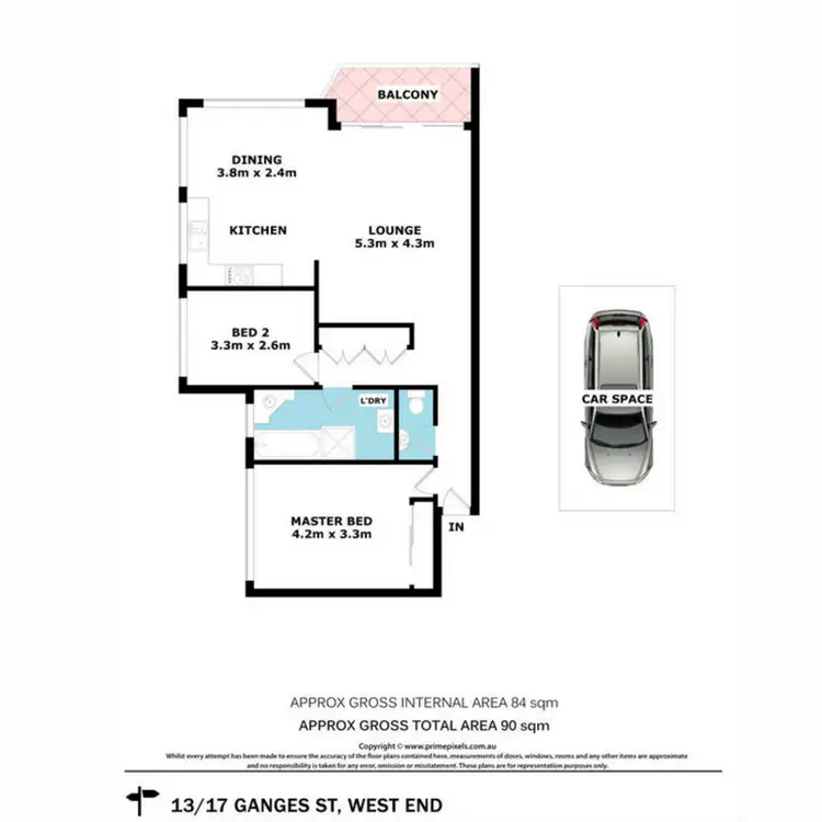 Floorplan of Homely apartment listing, 13/17 Ganges Street, West End QLD 4101