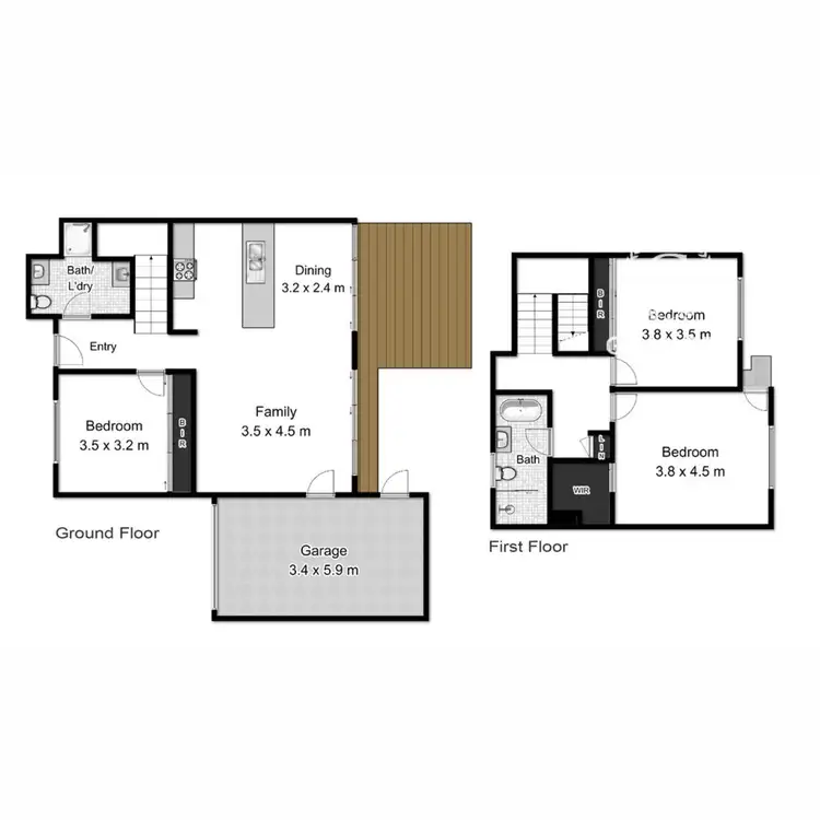 Floorplan of Homely townhouse listing, 2/50 First Avenue, Rosebud VIC 3939