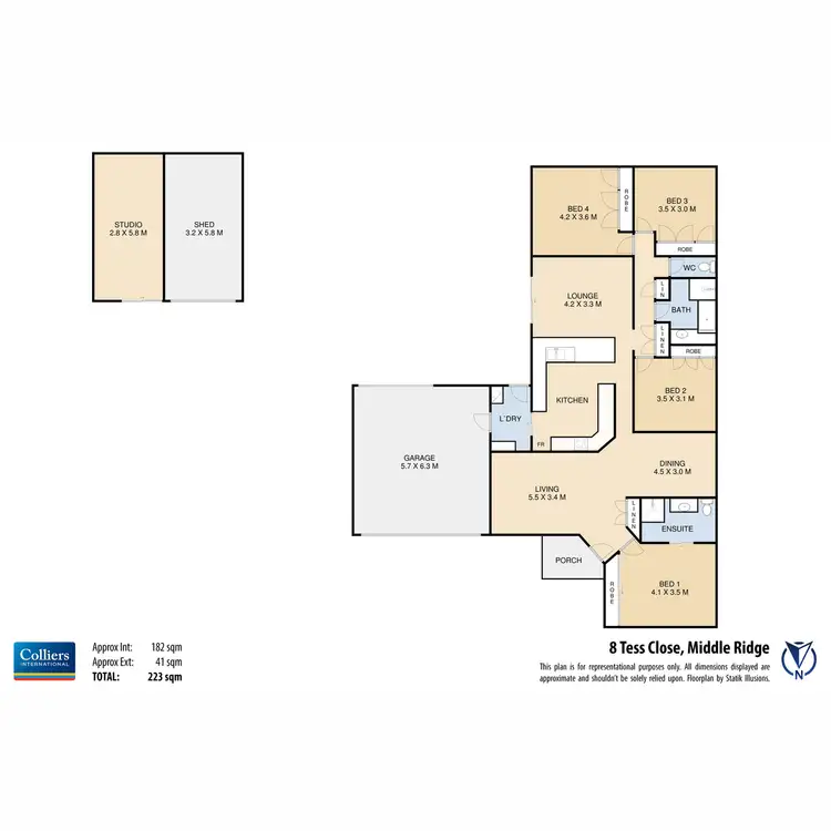 Floorplan of Homely house listing, 8 Tess Close, Middle Ridge QLD 4350