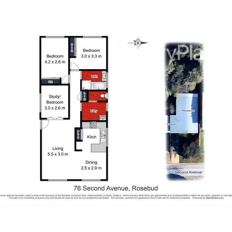 Floorplan of Homely house listing, 76 Second Avenue, Rosebud VIC 3939