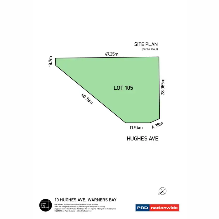 Floorplan of Homely land listing, 10 Hughes Avenue, Warners Bay NSW 2282