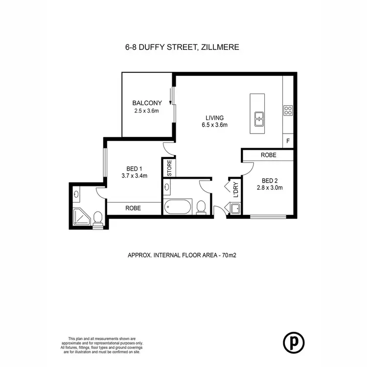 Floorplan of Homely unit listing, 6/8 Duffy Street, Zillmere QLD 4034