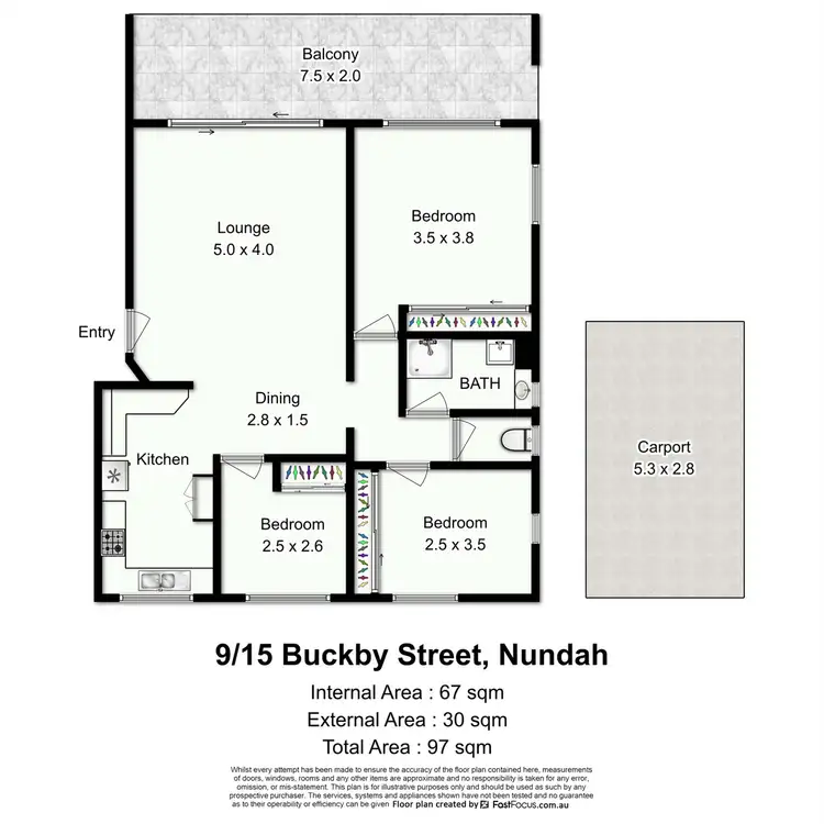 Floorplan of Homely unit listing, 9/15 Buckby Street, Nundah QLD 4012