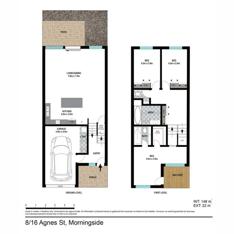 Floorplan of Homely townhouse listing, 8/16 Agnes Street, Morningside QLD 4170
