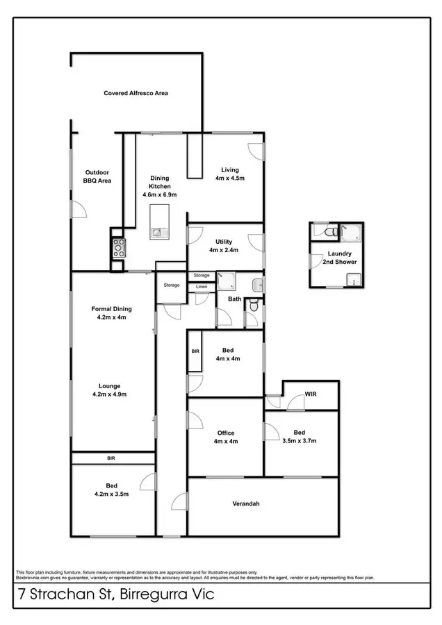 Floorplan of Homely rural property listing, 7 Strachan Street, Birregurra VIC 3242