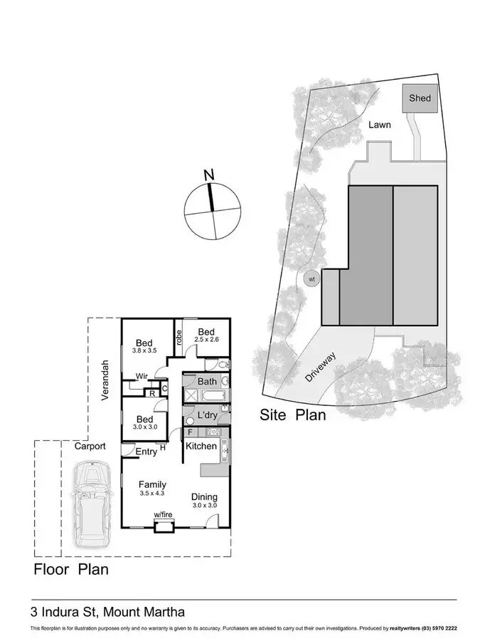 Floorplan of Homely house listing, 3 Indura Street, Mount Martha VIC 3934