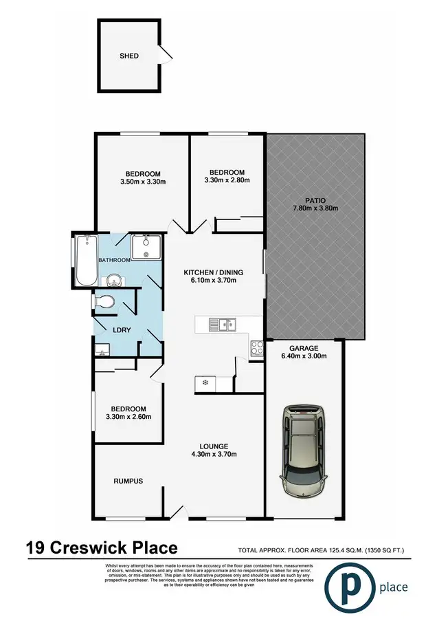 Floorplan of Homely house listing, 19 Creswick Place, Bellbowrie QLD 4070
