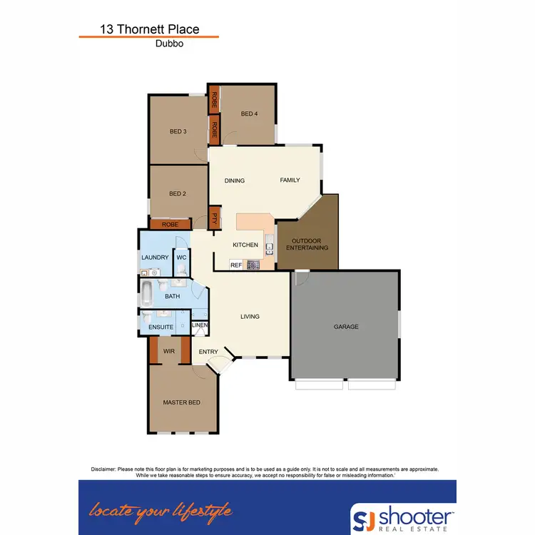 Floorplan of Homely house listing, 13 Thornett Place, Dubbo NSW 2830