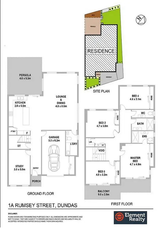 Floorplan of Homely semi-detached listing, 1a Rumsey Crescent, Dundas NSW 2117