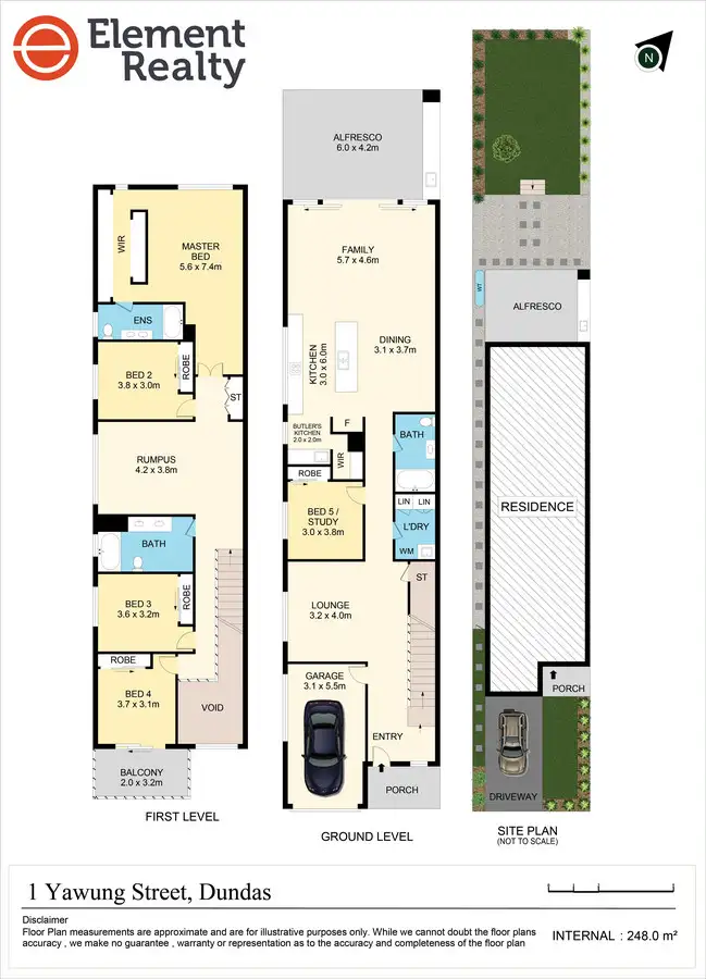 Floorplan of Homely semi-detached listing, 1 Yawung Street, Dundas NSW 2117