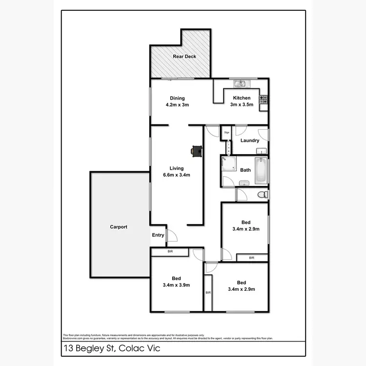 Floorplan of Homely house listing, 13 Begley Street, Colac VIC 3250