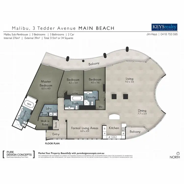 Floorplan of Homely apartment listing, 52/3 Tedder Avenue, Main Beach QLD 4217