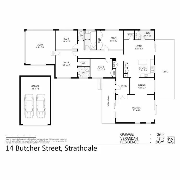 Floorplan of Homely house listing, 14 Butcher Street, Strathdale VIC 3550