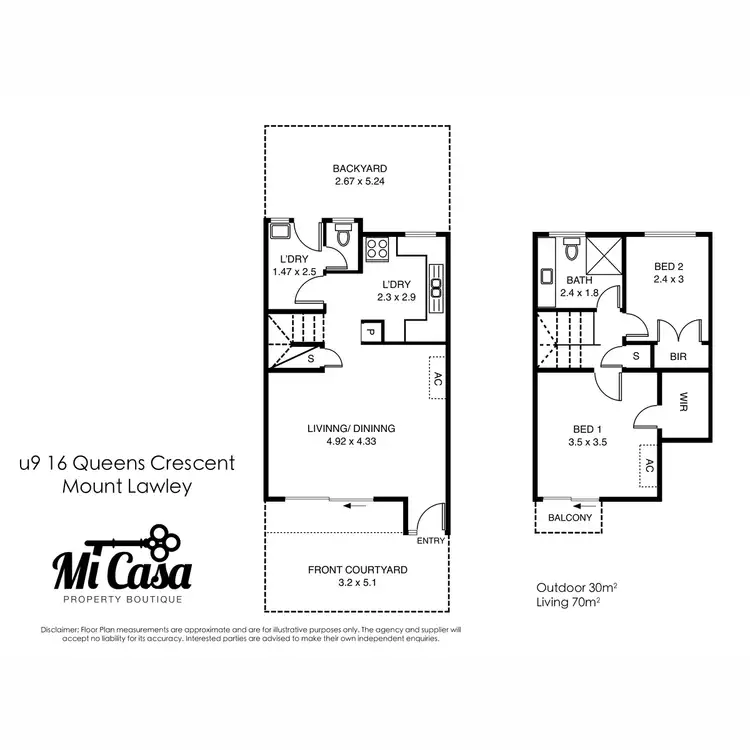 Floorplan of Homely townhouse listing, 9/16 Queens Crescent, Mount Lawley WA 6050