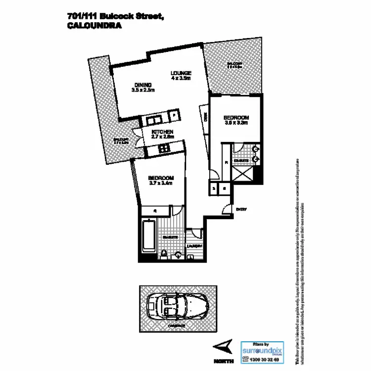 Floorplan of Homely unit listing, 701/111 Bulcock Street, Caloundra QLD 4551