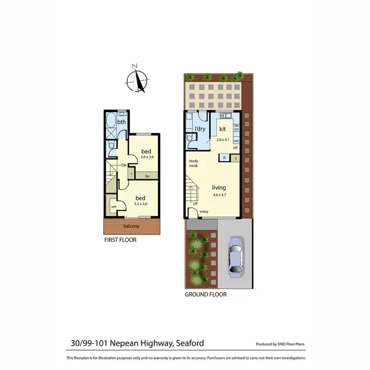 Floorplan of Homely townhouse listing, 30/99-101 Nepean Highway, Seaford VIC 3198