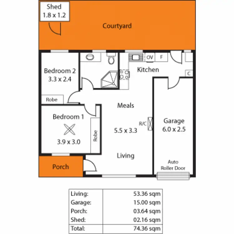 Floorplan of Homely unit listing, 3/58 Ormond Avenue, Daw Park SA 5041